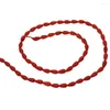 Perles en bambou de mer teint en forme de goutte, matériau naturel, corail rouge artificiel, 4x8mm, pour bricolage, collier, Bracelet, boucle d'oreille, accessoires