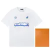 남성 티 디자이너 여름 짧은 슬리브 티셔츠 이중 원사 패브릭 스테레오 편지 인쇄 라운드 넥 남자와 여자 셔츠 C5QW