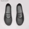 The row sheepskin strap ballet shoes with round toe shallow mouth single shoe women's flat bottomed French grandma's shoes