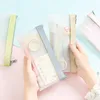 1pcs Simple Transparent TPU Leather Fashion Pencil Bag Pouches Stationery Organizer Case Pencilcase School