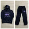 2023 New Hooded Tracksuit 남성용 후드 Topstitching Suits Stone Sick Colourway CRTZ 여성 스웨트 셔츠 및 스웨트 팬츠 세트