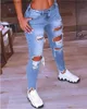 Damen Jeans S-5XL Denim Jeans für Frauen Niedrige Taille Ripped Hole Bodycon Stretch Jean Knöchellange Bleistifthosen T230826