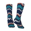 Men's Socks Funny Crazy Sock For Men Fair Isle Knitting Zig Zags Hip Hop Vintage Happy Pattern Printed Boys Crew Casual Gift