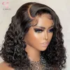 Short Bob Wig Lace Front Human Hair Wigs Deep Wave Hd Transparent Lace Frontal Wig Short Curly Hair Wigs Deep Curly Glueless Wig