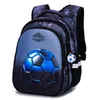 Skolväskor Cartoon 3D Football Kids Schoolbag Orthopedic Primary School Ryggsäckar för barn Reflekterande klass 1-3-4 Big Book Bag Pack 230825