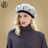 Berets F für Herbst Winter Weiß Französisch Künstler Hut Vintage Mädchen Maler Hüte Baskenmütze Femme Weibliche Warme Kappe 2023 230825