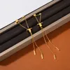 Wholesale Chain Tassel Long Necklace Removable Earrings Gold Finish Ear Stud Earring Earrings for Women