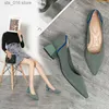 Scarpe eleganti Tacchi alti a punta da donna di grandi dimensioni scarpe casual a punta intrecciate traspiranti scarpe alla moda e belle con tacco quadrato nuove in 2 T230826