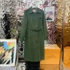 2023 Casaul Long Jackets Designer Women Trench Coats Autumn Brand Green Jackets High End Fashion Womens BBR Coats Classic Design Khaki Color Size S M L XL