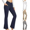 Damen-Leggings, weites Bein, Damen-Flare-Yogahose, elastische Schlaghose, hohe Taille, Tanz-Fitness-Pilates-Hose 2023