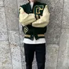 Kurtki mężczyzn Hip Hop Varsity Jacket Mens Furry Letters Hafdery Color Block College Women Harajuku Fashion Baseball Płaszcze Ins 230826