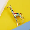 Broches girafe en émail pour femmes, Animal mignon, bijoux à la mode, couleur or, cadeau pour enfants, Broches exquises