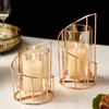 Metallljushållare Guldvotiv avsmalnande pelare Ljushållare Glass Cup Decorative Tea Light Candleholders For Home Decor Table Decorations Centerpiece