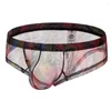 Underpants Bohemian Style Men's Boxer Printed Perspective Sexy Underwear For Male U-shaped Bag Small Flat Angle Youth Briefs