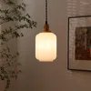 Lámparas colgantes de cristal de jade blanco japonés, iluminación moderna y sencilla para dormitorio, luces colgantes para restaurante, casa de té, estudio