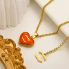 Beroemde Merk Designer Hanger Neckalce 18K Vergulde Hartvorm Hanger Link C Letters Kettingen voor Vrouwen Meisjes Valentijnsdag Moederdag Sieraden Geschenken