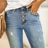 Jean femme Stretch jean femme bleu déchiré taille haute décontracté mode Streetwear pantalon jean femme 2023 tendance T230826
