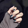 False Nails 24PCS Fake Black Nails Press On Nails Overhead With Sticker Short And Long Shape Cute Nail Art Tools For Manicure DN01 x0826