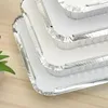 Take Out Containers 10pcs/set Disposable BBQ Aluminum Foil Lunch Box Takeaway Packing Grease Drip Pan Grill Catch Tray With Lid Kitchen