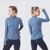 Kleding Schuren LU Dubbelzijdige Yoga Damesjas Sport Running Strakke Kraag Ritsjas