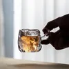 Copos de vinho copo de cristal xícara de chá pássaro alça lateral copo resistente ao calor café mestre artesanal martelo padrão transparente doméstico