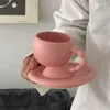 Tazas Makaron Color Taza de café Plato Cerámica Té de la tarde Desayuno Leche Cocina Bebidas Estilo del norte de Europa Soild