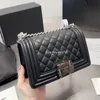 Designers bolsas Le Boy bolsa de ombro carteira designer saco mulheres caviar acolchoado aba bolsas mulheres antigo metal corrente embreagem CF diamante treliça bolsa de noite