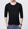 Men's T Shirts T-shirts Lange Mouwen Slanke Mannen T-shirt Jong Man Pure Kleur Tops Shirt O-hals Voor Mannelijke Jongens Tshirt