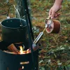 Benodigdheden Campingvlammenwerper met houten handvat Opvouwbare gasfakkel Krachtige buitenbranders Houtskoolbrandende picknick BBQ-koken Vlammenwerper