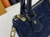 2023 Женская дизайнерская сумка для плеча роскоши скоростные сумочки с поперечным телом высочайшего качества джинсовые буквы Mini Tote Sags Женщина нано мод