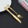 Dishes Plates Royal Tableware Set Embossed Retro Stainless Steel Knife Fork Spoon el Western Food CST 230825