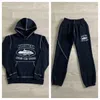 2023 New Hooded Tracksuit 남성용 후드 Topstitching Suits Stone Sick Colourway CRTZ 여성 스웨트 셔츠 및 스웨트 팬츠 세트