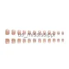 Faux ongles 24pcs couverture complète portant faux ongles manucure fini portable femmes enceintes détachables concepteur ongles autocollants gelée colle x0826