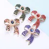 Brooches Sparkling Rhinestone Pearl Bowknot Broocohes For Women Weddings Party Office Daily Clothing Suit Bag Accesories Pins Gifts