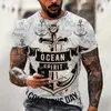 T-shirt da uomo Camicia con stampa 3D Moda estiva O-Collo Manica corta Una barca pirata T-shirt allentata casual T-shirt taglie forti Top