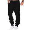 Pantaloni da uomo Pantaloni sportivi da brivido Little House Uomo Autunno e inverno High Street Tempo libero Sport larghi Corsa Tinta unita Lace Up Cargo