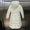 Designer feminino jaqueta longa luz maré de luxo marca moda inverno engrossado ganso para baixo jaqueta brilhante sobre o joelho