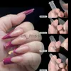 Pregos Falsos 24 pcs Forma Francesa Dupla Adesivo Ferramentas de Unhas Silicone Linha Francesa para Formas Duplas Dicas Falsas UV Nail Gel System Extension Mold KEOM x0826