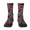 Herrensocken Very Cherry Kirschen Schwarz-Weiß-Streifen Erwachsene Unisex Männer Frauen