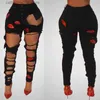 Women's Jeans New 2020 women printing Casual Hole Jeans High Waist Skinny Pant Pencil Jeans Slim Ripped Sexy Female Girls Trousers Jeans T230826
