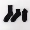 Herrensocken 3 Paare/los Schwarz Weiß Baumwolle Frühling Sommer Männer Einfarbige Sohlen Terry Basketball Sport Knöchel