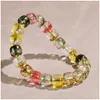 Colorful Quartz Jade Stretch Beaded Bracelet Unisex Charm Bracelets Women'S Jade Bracelets Wedding Bracelets Jewelry Bracelets