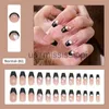 False Nails 24 Pcs False Nail Art Decoration Set Finished Manicure Patch Press On Nails Nail Charms Tools Nail Stickers x0826