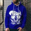 3D Digital full kroppströja Ny trend Men's Skull Mönster tryckt hoodie