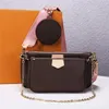 Modedesigner-Tasche, Umhängetasche, Cross-Straddle-Tasche, 3-in-1-Rosa-Riemen, Luxusmarke, Damen-Umhängetasche, kleine Damen-Geldbörse, Luxus-Handtasche mit Box