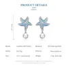 Charm 925 Sterling Silver Ocean Blue Zircon Starfish Stud örhängen Skalpärlorörhängen för kvinnor Fina smycken BSE405 230825