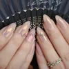 Kunstnagels Kameleon Spiegel Naakt Stiletto Kunstnagels 24 stks Amlond Sharp Kunstmatige Valse Nagel Tips voor Kantoor Thuis Faux Ongle Gratis Sticker x0826