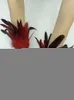Rękawiczki bez palców Naturalne mankiety z piór rękawy rękawice impreza Cosplay koronkowy nadgarstek