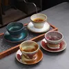 Tasses et soucoupes en céramique 2023, tasse à expresso italienne, service à thé glacé japonais créatif, personnel