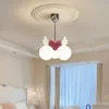 Chandeliers Cartoon Love Chandelier Lamp Modern Bedroom Light For Nursery Room Girl Resin Angle Fixture Ceiling Hanging